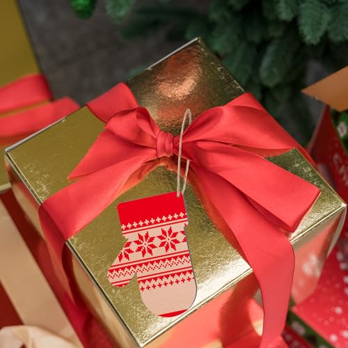 Christmas Mitten Wooden Christmas Blank Wood with Twines Art Unfinished Ornaments for Christmas Wedding Birthday Party Christmas Thanksgiving Day Zontween