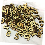 SEWOART 100pcs Pieces DIY Wooden Number Unfinished Crafts Numbers Wood Letters Wooden Number Chips Wood Number Cutouts Wedding Blank Puzzle Wooden SEWOART