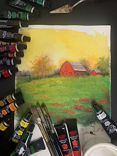 RoseArt Premium 36ct Acrylic Paint Set in Wooden Case -Complete Acrylic Artist Set for Canvas, Wood, Ceramic and Fabrics – Painting Supplies for RoseArt