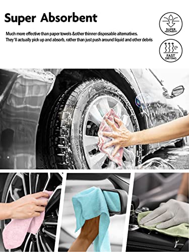 Fantasticlean Microfiber Cleaning Cloth Roll -40 Pack, Tear Away Towels, 12" x 12", Reusable and Washable Rags, for Auto, House, Shop, Garage or - WoodArtSupply