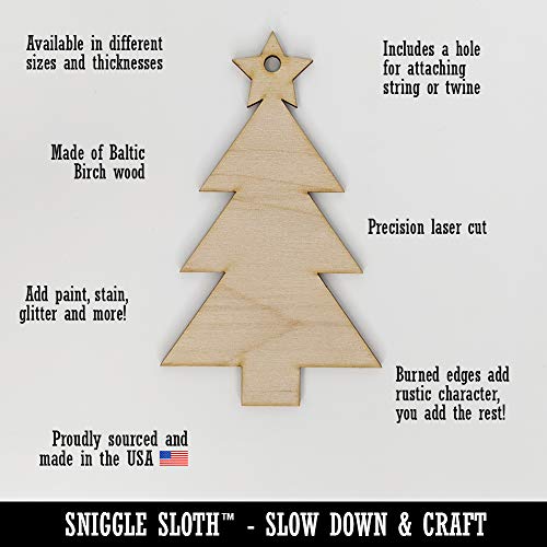 Chevron Arrow Solid Unfinished Craft Wood Holiday Christmas Tree DIY Pre-Drilled Ornament - WoodArtSupply