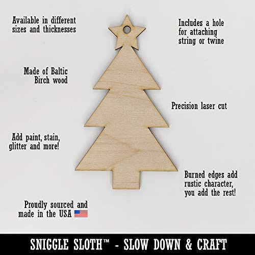 Martial Arts Karate Kick Solid Unfinished Craft Wood Holiday Christmas Tree DIY Pre-Drilled Ornament Sniggle Sloth