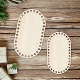Milisten 4pcs Wooden Basket Bottom Wooden Base Shaper Blank Crochet Base for Thick Yarn DIY Knitting Basket Weaving Supplies Oval Milisten