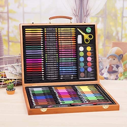 RMENST Art Supplies, 150-Pieces Deluxe Wooden Art Set Crafts Drawing Painting Kit, Creative Gift Box for Adults Artist Beginners Kids Girls Drawing - WoodArtSupply