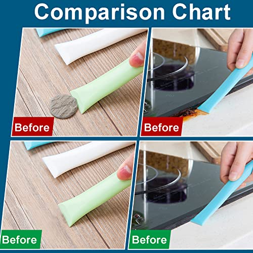 6 Pieces Non-Scratch Plastic Scraper Tool, Carbon Fiber Plastic Cleaning Scraper Tool Stiff Multipurpose Label Scraper for Remove Stickers, Oil Litoexpe