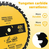 Upgraded 10in 40T/60T (2-Pack) Compatible with DEWALT Table/Miter Saw Blade DWA-110CMB General Purpose Combo Pack Saw Blade Replace for OEM home