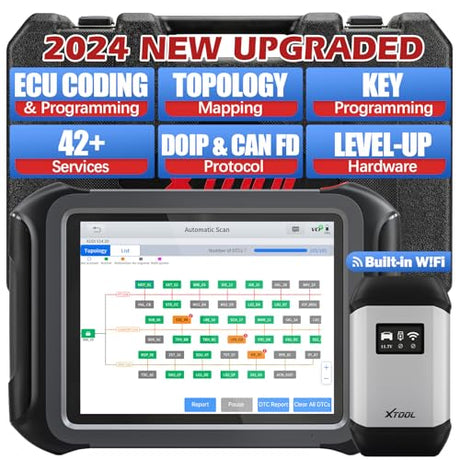 XTOOL D9S Pro Automotive Diagnostic Scan Tool, Upgraded Ver of D9Pro Scanner, 2024 Newest with Topology, ECU Coding & Programming, 42+ Resets, All XTOOL