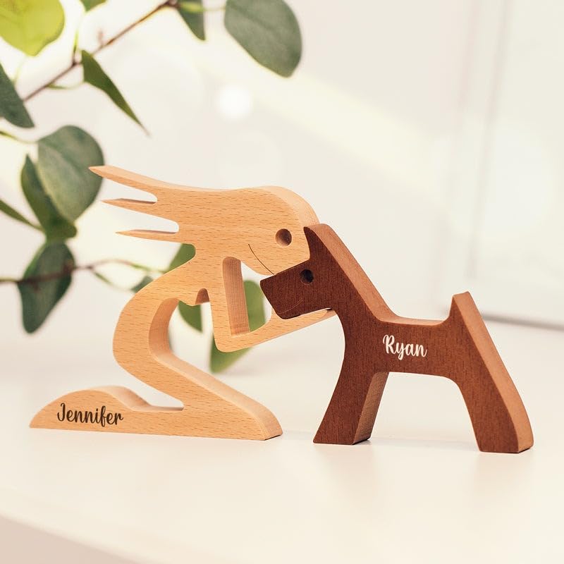 Pawfect House Wooden Sculpture, Dog Statues Home Decor, Statue Home Decorations, Wooden Decor, Table Decor Wooden Pet Carvings, Dog Memory Gifts, Pawfect House