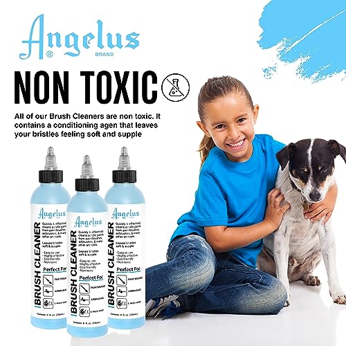 Angelus Airbrush Cleaner, 8 Ounce- Cleaning Solution for Airbrush Sprayers, Paint Brushes, Artist Tools - Made in USA - WoodArtSupply