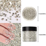 Ceya 10.6oz/ 300g Crushed Irregular Glass Silver Metallic Crystal Chips Broken Glass Glitter 2-4mm Craft Chunky Glitter for Nail Art Epoxy Resin Mold ceya