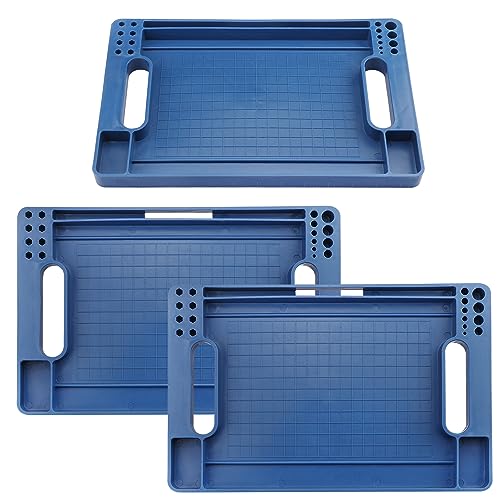 GENHAKON 3 Pieces, Flexible Tool Tray, Rubber Tool Mat Trays, Non-Slip Tool Organizer, Heat and Oil Resistant Rubber, for Automotive and Home Tool - WoodArtSupply