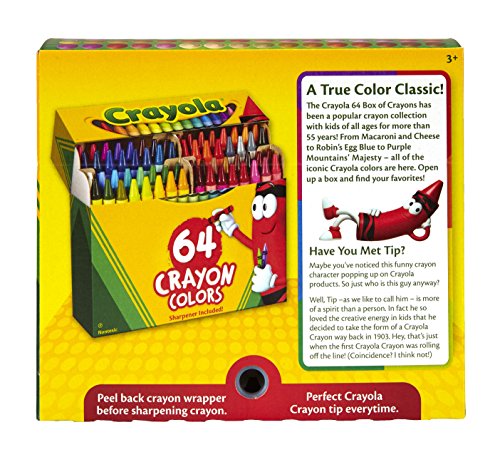 Crayola Crayons, Crayon Box with Sharpener, 64 ct - WoodArtSupply