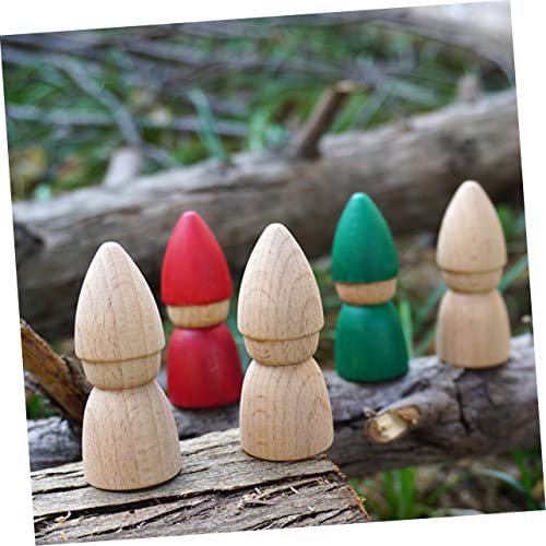 VILLCASE 4pcs Puppet Toys DIY Painting Doll peg Doll kit Family peg Doll Unfinished Doll Toy Unfinished People Wood Rounds Kids playset Home DIY VILLCASE