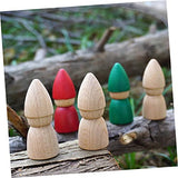 VILLCASE 4pcs Puppet Toys DIY Painting Doll peg Doll kit Family peg Doll Unfinished Doll Toy Unfinished People Wood Rounds Kids playset Home DIY VILLCASE