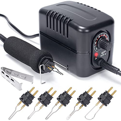 WEP 939-IV Wood Burning Kit with Quick-Change Woodburning Tool Wire-Nib Tips 250-600℃/482-1112℉ Adjustable with 5 Wood Burner Tips, Tip Removal Tool, Wood Burning Pen Holder, 2 Wood Pieces, Guidebook