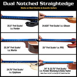 MusicNomad Tri-Beam 3 'n 1 Dual Notched Straightedge Luthiers Tool for Guitar Necks including Fender, Gibson, PRS (MN821) MusicNomad