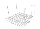 Hyloft 00540 45-Inch x 45-Inch Overhead Steel Garage Storage System, Adjustable Ceiling Mount Storage Rack, 250 Pound Weight Capacity, White HyLoft