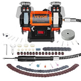 VEVOR Bench Buffer Polisher, Bench Buffer Grinder Polishing & Buffing Machine for Metal/Jewelry/Wood/Jade/Plastic/Silver DIY, with Wool/Abrasive VEVOR