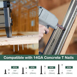 Woodpecker 14 Gauge Pneumatic Concrete Nail Gun ST38H with Safety Lock, 3/4-Inch to 1-1/2-Inch Length Air Power Concrete T Nailer Heavy Duty Concrete KAMSIN