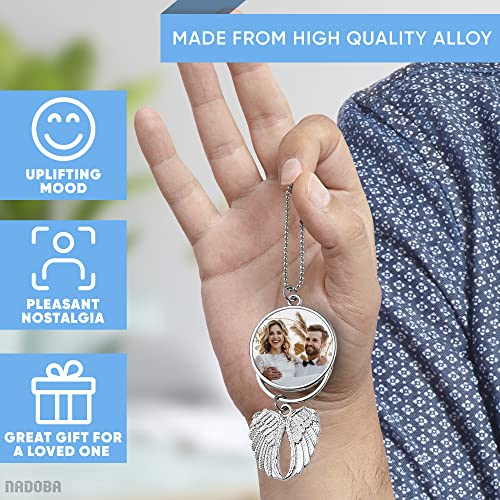 Print Sublimation Blanks Bulk Keychain Making Kit - 12Pcs Car Wing Keychain Charms Angel Wing Ornaments Sublimation Keychain Blanks - Printing Silver NADOBA