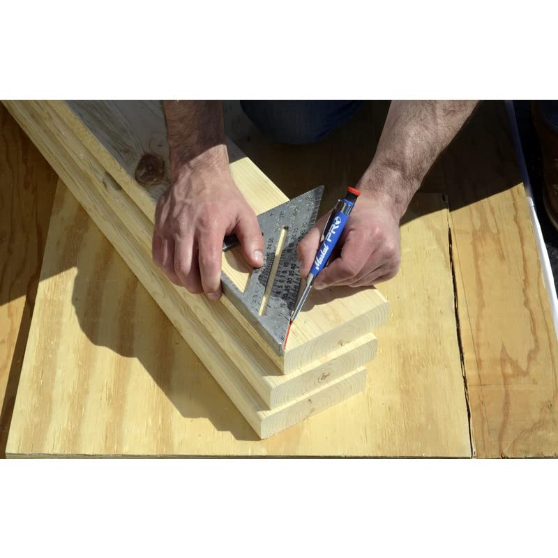 Markal 96270 - Markal PRO- Carpenter Mechanical Pencil with 1 Graphite Lead, Built-in Sharpener, 1 Click Advance, Heavy Duty Metal Barrel & Extended Markal