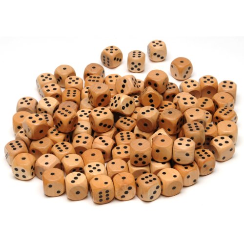 WE Games Wooden Dice with Rounded Corners - 100 Bulk Pack - WoodArtSupply