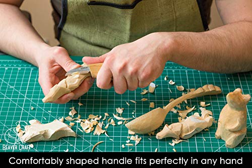 BeaverCraft Whittling Knife C2 6.5" Whittling Knife for Fine Chip Carving Wood and General Purpose Wood Carving Knife Bench Detail Carving Knife BeaverCraft