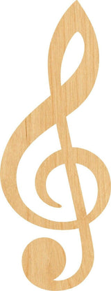 3 Pcs Treble Clef Supply 3" Wooden Shape Ornaments Unique Unpainted Smooth Surface Unfinished Laser Cutout Wood Sheets Boards for Crafts 1/8 Inch Generic