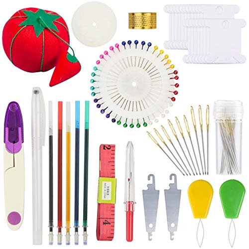 Similane Embroidery Kit 215 Pcs,100 Colors Threads,5 Pcs Embroidery Hoops,3 Pcs Aida Cloth,40 Sewing Pins,Cross Stitch Tools and Embroidery Starter Similane
