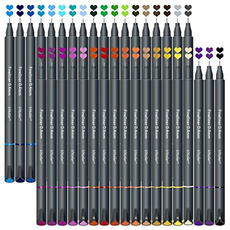 Vitoler 36 VIBRANT Colored Pens, Fine Tip Journal Planner Pens,Drawing Marker Pens for Writing Journaling Planner Coloring Book Sketching Taking Note Vitoler