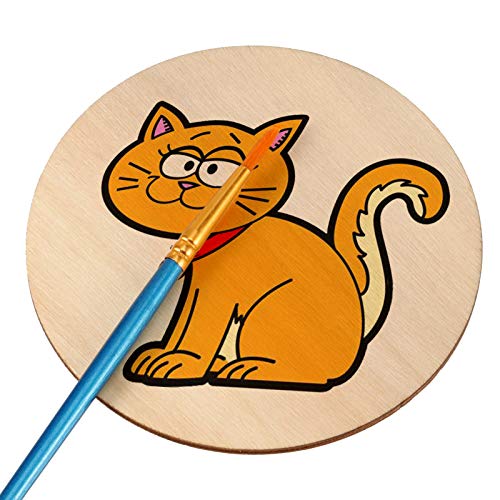 ZEONHAK 50 Pack 7.8 Inches Wood Circle for Craft, Natural Unfinished Wood Rounds, Round Wood Cutouts for Painting, DIY Craft, Decoration ZEONHAK