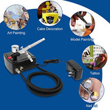 Airbrush Kit Portable Dual-Action Airbrush Gun and Mini Air Compressor Set for Make up,Art Painting,Tattoo,Cake,Manicure, Spray Model,Craft,and More Spedertool