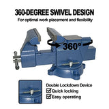 PPUMP Bench Vise 6 Inch Jaw Width 5.5 Inch Jaw Opening Home Vise - Secure Grip with 360° Swivel Base Home Vise Rotation Base - Assembled with a PPUMP