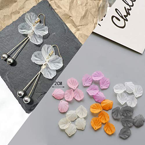 Healifty 200pcs Flower Necklace Jewelry Finding Charms Petal Beads Charms Beaded Earrings Floral Earrings Petals Charms Beads for Jewelry Making Healifty
