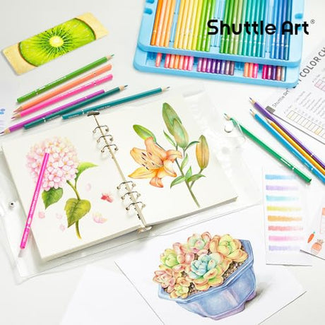 Shuttle Art 60 Pastel Colored Pencils, Colored Pencils for Adult Coloring, Soft Core Coloring Pencils in Gift Tin Box, Color Pencils for Kids Adults Shuttle Art