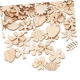 TOYANDONA 200pcs DIY Graffiti Wood Chips Wood Cutouts for Crafts Unfinished Wood Cutouts Wooden Shapes to Paint Flowers Fall Leaves for Crafts TOYANDONA