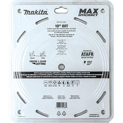 Makita B-66977 10" 80T Carbide-Tipped Max Efficiency Miter Saw Blade - WoodArtSupply