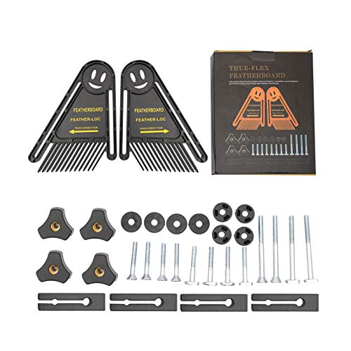Giftprod 2 Pack Featherboard Double Feather Loc Board Adjustable Woodworking Safety Device Feather-Loc for Stationary Power Cutting Tools Table Saw