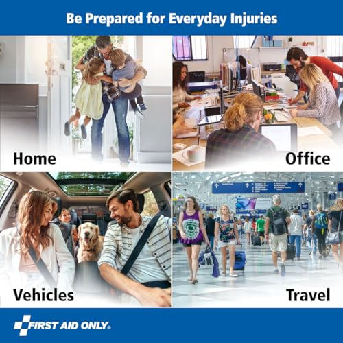 First Aid Only 442 All-Purpose Emergency First Aid Kit for Home, Work, and Travel, 298 Pieces First Aid Only
