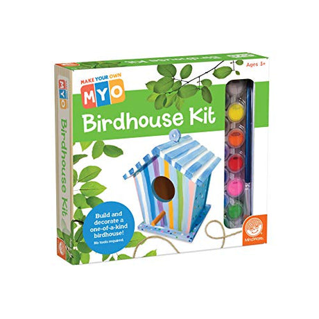 MindWare Make Your Own Birdhouse Kit - Wood Art Kit for Kids - Includes Pre-Cut Wood Pieces and Art Supplies to Assemble and Paint Your Own Bird MindWare