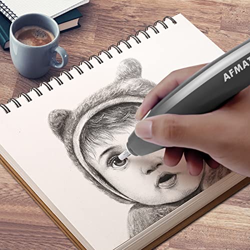 AFMAT Electric Eraser, Electric Eraser Kit for Artists,140 Eraser Refills, Rechargeable Electric Erasers for Drafting, Electric Pencil Eraser, AFMAT