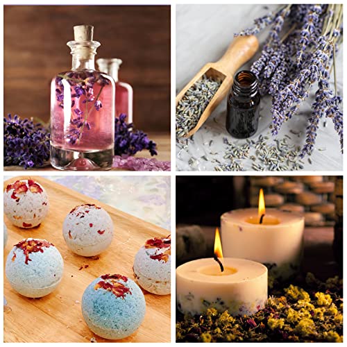 SACATR Dried Flowers, 50 Bags 100% Natural Dried Herbs Kit for Soap Making, Candle, Resin Jewelry Making, Bath, Nail - Include Rose Petals, Rosebuds, SACATR