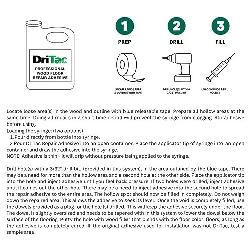 DriTac Wood Floor Repair Kit-Engineered Flooring ONLY 32oz DriTack, Dri Tac, DriTac
