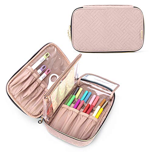 Yarwo Carrying Case Compatible with Cricut Tools Set, Accessories Organizer Bag for Craft Pens and Basic Tools, Dusty Rose (PATENTED DESIGN) Yarwo