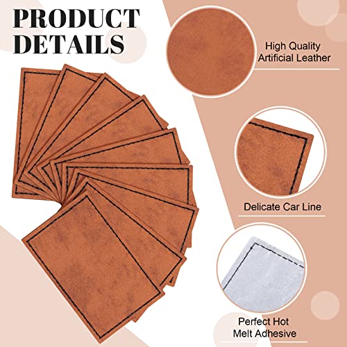 80 Pcs Blank Leatherette Hat Patches with Adhesive Rustic Patches Laser Supplies Faux Leather Hat Patches with Iron on Adhesive Bulk for Hat Shirt Juexica