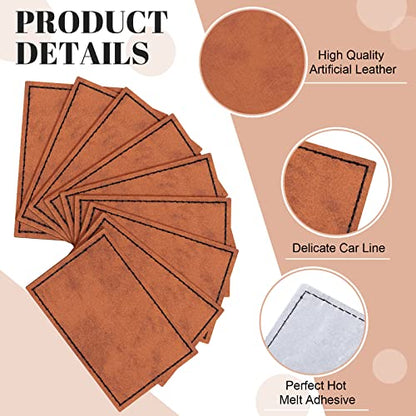 80 Pcs Blank Leatherette Hat Patches with Adhesive Rustic Patches Laser Supplies Faux Leather Hat Patches with Iron on Adhesive Bulk for Hat Shirt