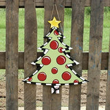 Wooden Christmas Tree with Star, Unfinished MDF Decorative Cutout, DIY Holiday Craft Shape Build-A-Cross