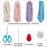 WEBEEDY 4 Sets Make Your own Mini Macrame Heart Ornaments Macrame DIY Kit for Adults Beginners WEBEEDY