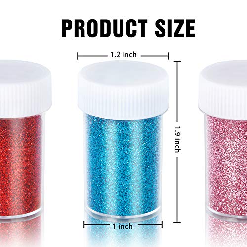 TORC Extra Fine Glitter Shaker Jar Set 12 Colors, Glitter Powder for Crafts Resin Projects Tumblers Nail Makeup Slime, 16 g/0.56 oz Each - WoodArtSupply