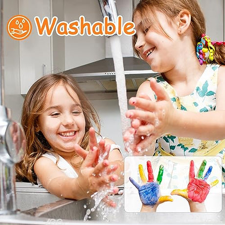 ABEIER Washable Finger Paint for Toddlers, Safe Non-Toxic, 12 Vibrant Colors (1.21fl oz), Baby Safe Paint for Hand and Feet, Mess Free Art Supplies ABEIER